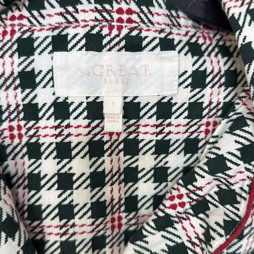 THE GREAT. SLEEP SET The Plaid Pajama Top and Pajama Bottoms Pants Winter Pine 1 - Picture 6 of 16